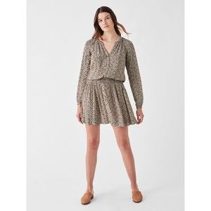 NWT Faherty Montara Leaf Batik Printed Blouson Mini Dress Size SMALL